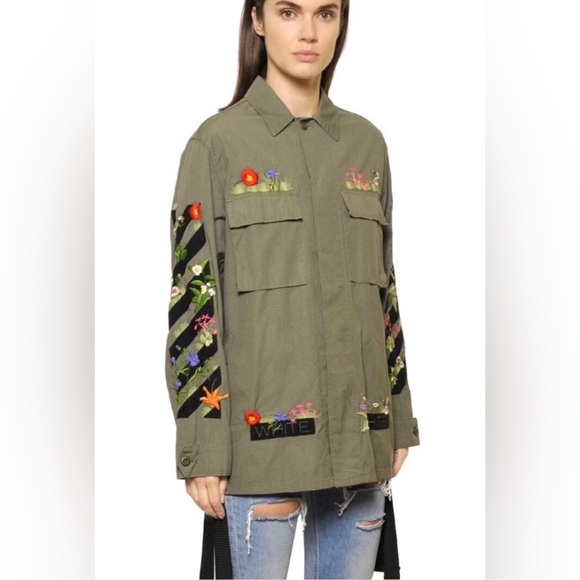 Off-White Virgil Abloh Saharian Embroidered Jacket Size Small Rare Floral £1200